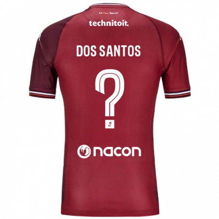 Kandiny Gyermek Tahirys Dos Santos #0 Piros Granata Hazai Jersey 2024/25 Mez Póló Ing