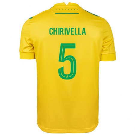 Kandiny Gyermek Pedro Chirivella #5 Sárga Zöld Hazai Jersey 2024/25 Mez Póló Ing