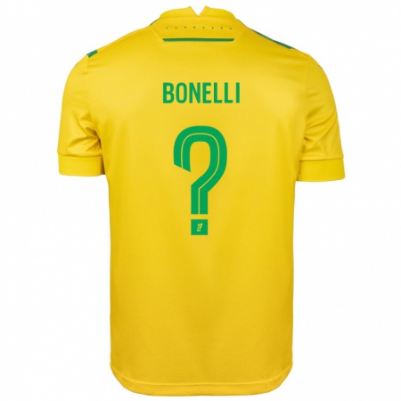 Kandiny Gyermek Lucas Bonelli #0 Sárga Zöld Hazai Jersey 2024/25 Mez Póló Ing