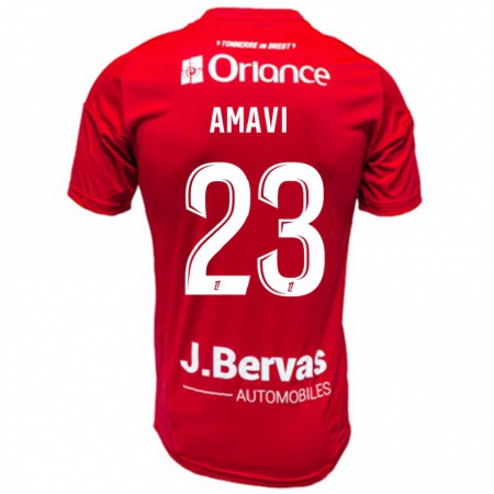 Kandiny Gyermek Jordan Amavi #23 Piros Fehér Hazai Jersey 2024/25 Mez Póló Ing