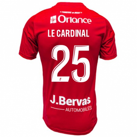 Kandiny Gyermek Julien Le Cardinal #25 Piros Fehér Hazai Jersey 2024/25 Mez Póló Ing