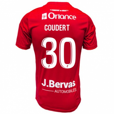 Kandiny Gyermek Grégoire Coudert #30 Piros Fehér Hazai Jersey 2024/25 Mez Póló Ing