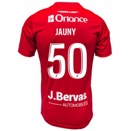 Kandiny Gyermek Noah Jauny #50 Piros Fehér Hazai Jersey 2024/25 Mez Póló Ing