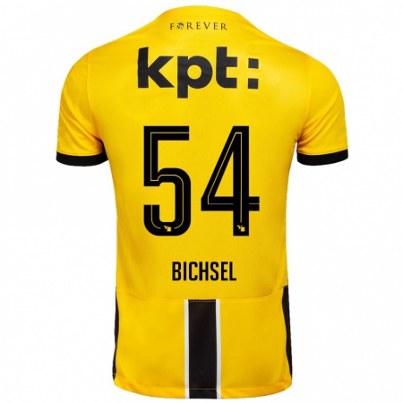 Kandiny Gyermek Joel Bichsel #54 Sárga Fekete Hazai Jersey 2024/25 Mez Póló Ing