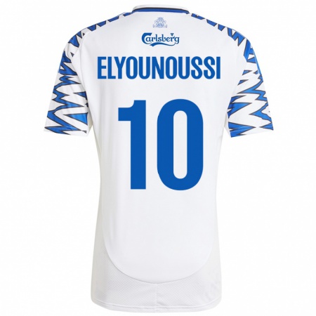 Kandiny Gyermek Mohamed Elyounoussi #10 Fehér Ég Kék Hazai Jersey 2024/25 Mez Póló Ing