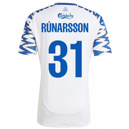 Kandiny Gyermek Rúnar Alex Rúnarsson #31 Fehér Ég Kék Hazai Jersey 2024/25 Mez Póló Ing