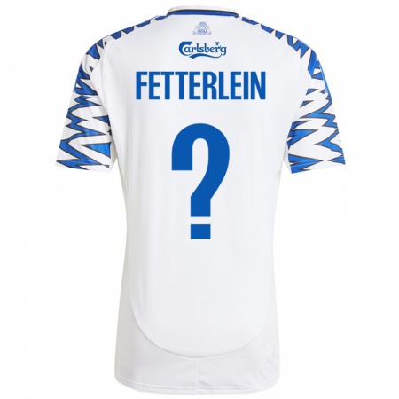 Kandiny Gyermek Sean Fetterlein #0 Fehér Ég Kék Hazai Jersey 2024/25 Mez Póló Ing