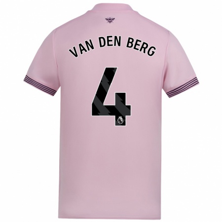 Kandiny Gyermek Sepp Van Den Berg #4 Rózsaszín Idegenbeli Jersey 2024/25 Mez Póló Ing