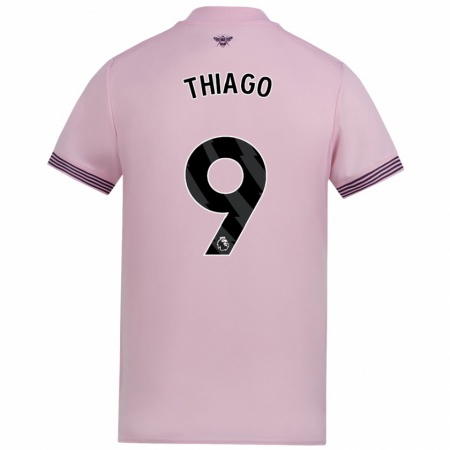 Kandiny Gyermek Igor Thiago #9 Rózsaszín Idegenbeli Jersey 2024/25 Mez Póló Ing