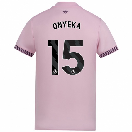 Kandiny Gyermek Frank Onyeka #15 Rózsaszín Idegenbeli Jersey 2024/25 Mez Póló Ing