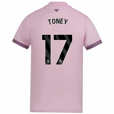 Kandiny Gyermek Ivan Toney #17 Rózsaszín Idegenbeli Jersey 2024/25 Mez Póló Ing