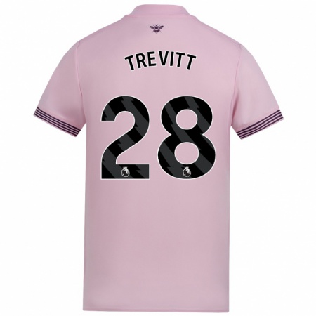 Kandiny Gyermek Ryan Trevitt #28 Rózsaszín Idegenbeli Jersey 2024/25 Mez Póló Ing