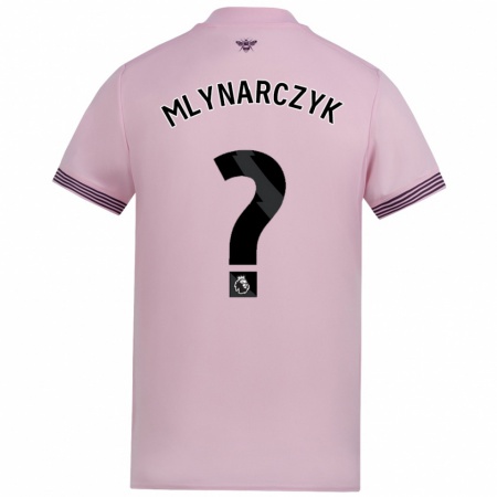 Kandiny Gyermek Adam Mlynarczyk #0 Rózsaszín Idegenbeli Jersey 2024/25 Mez Póló Ing