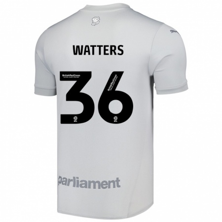 Kandiny Gyermek Max Watters #36 Ezüstszürke Idegenbeli Jersey 2024/25 Mez Póló Ing