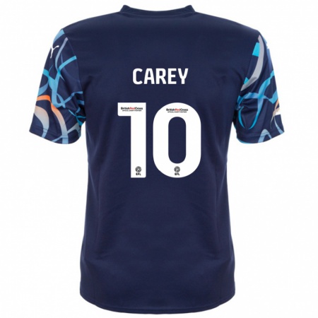 Kandiny Gyermek Sonny Carey #10 Sötétkék Idegenbeli Jersey 2024/25 Mez Póló Ing