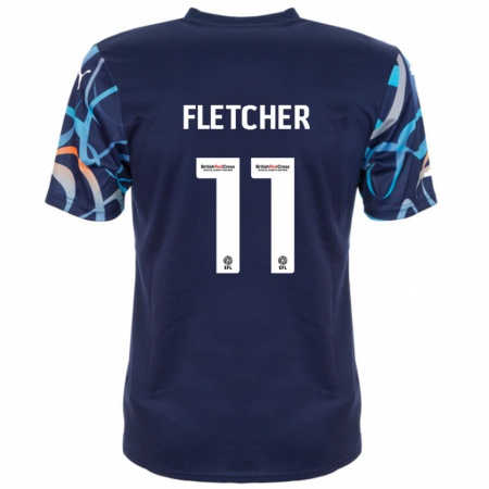 Kandiny Gyermek Ashley Fletcher #11 Sötétkék Idegenbeli Jersey 2024/25 Mez Póló Ing