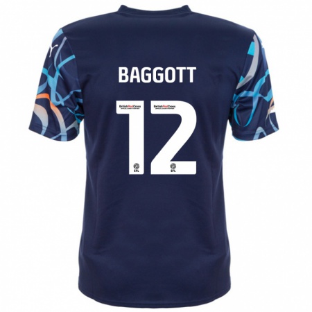 Kandiny Gyermek Elkan Baggott #12 Sötétkék Idegenbeli Jersey 2024/25 Mez Póló Ing