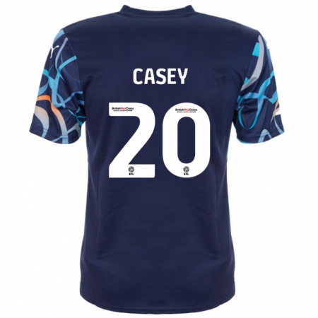 Kandiny Gyermek Oliver Casey #20 Sötétkék Idegenbeli Jersey 2024/25 Mez Póló Ing