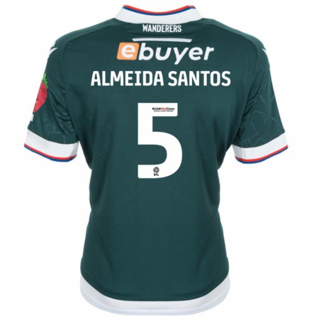 Kandiny Gyermek Ricardo Santos #5 Sötétzöld Idegenbeli Jersey 2024/25 Mez Póló Ing