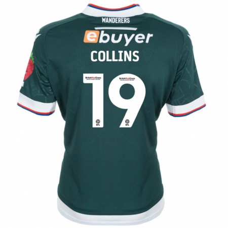 Kandiny Gyermek Aaron Collins #19 Sötétzöld Idegenbeli Jersey 2024/25 Mez Póló Ing