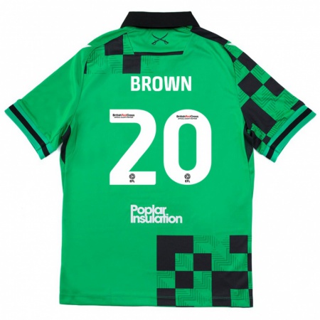 Kandiny Gyermek Jevani Brown #20 Zöld Fekete Idegenbeli Jersey 2024/25 Mez Póló Ing