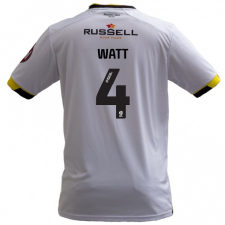 Kandiny Gyermek Elliot Watt #4 Fehér Idegenbeli Jersey 2024/25 Mez Póló Ing