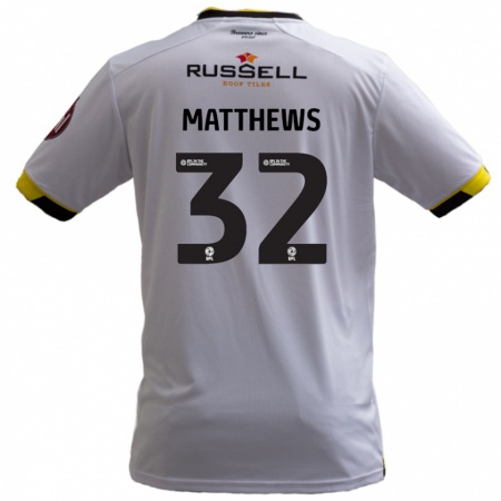 Kandiny Gyermek Daniel Matthews #32 Fehér Idegenbeli Jersey 2024/25 Mez Póló Ing