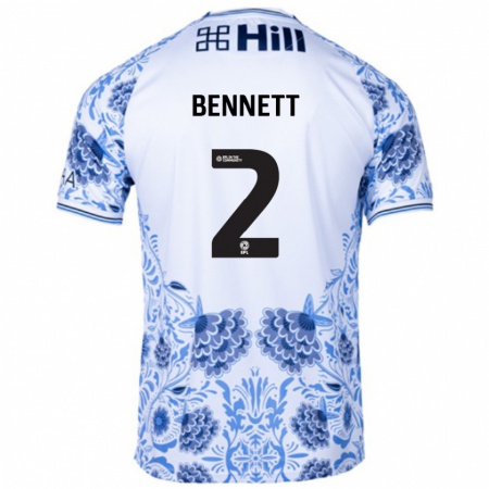 Kandiny Gyermek Liam Bennett #2 Fehér Kék Idegenbeli Jersey 2024/25 Mez Póló Ing