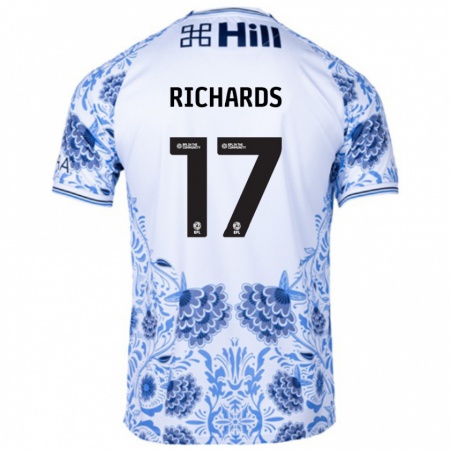 Kandiny Gyermek Taylor Richards #17 Fehér Kék Idegenbeli Jersey 2024/25 Mez Póló Ing