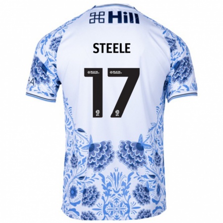 Kandiny Gyermek Fran Steele #17 Fehér Kék Idegenbeli Jersey 2024/25 Mez Póló Ing