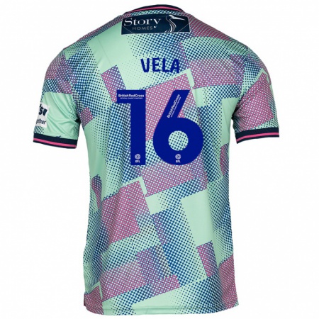 Kandiny Gyermek Josh Vela #16 Zöld Idegenbeli Jersey 2024/25 Mez Póló Ing