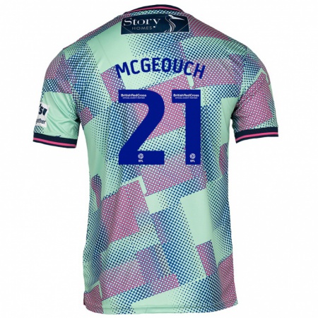 Kandiny Gyermek Dylan Mcgeouch #21 Zöld Idegenbeli Jersey 2024/25 Mez Póló Ing