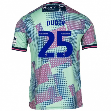 Kandiny Gyermek Anton Dudik #25 Zöld Idegenbeli Jersey 2024/25 Mez Póló Ing