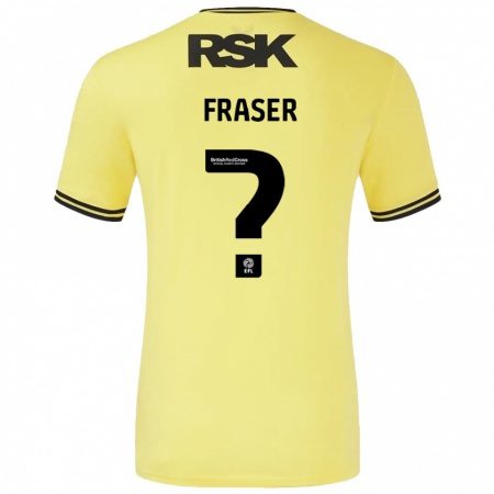 Kandiny Gyermek Scott Fraser #0 Sárga Fekete Idegenbeli Jersey 2024/25 Mez Póló Ing