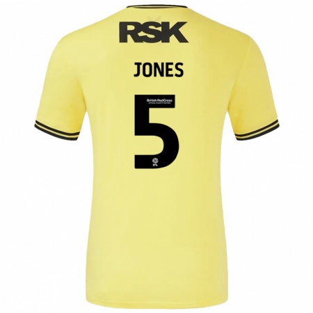 Kandiny Gyermek Lloyd Jones #5 Sárga Fekete Idegenbeli Jersey 2024/25 Mez Póló Ing