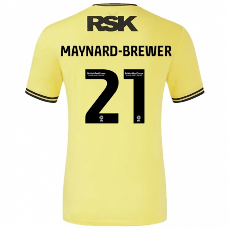 Kandiny Gyermek Ashley Maynard-Brewer #21 Sárga Fekete Idegenbeli Jersey 2024/25 Mez Póló Ing