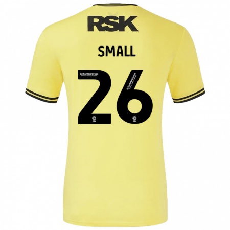 Kandiny Gyermek Thierry Small #26 Sárga Fekete Idegenbeli Jersey 2024/25 Mez Póló Ing