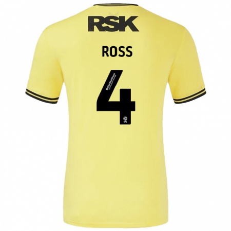 Kandiny Gyermek Mia Ross #4 Sárga Fekete Idegenbeli Jersey 2024/25 Mez Póló Ing