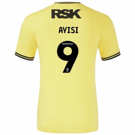 Kandiny Gyermek Freda Ayisi #9 Sárga Fekete Idegenbeli Jersey 2024/25 Mez Póló Ing