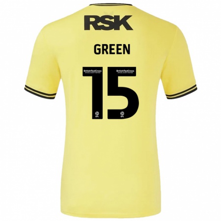 Kandiny Gyermek Kayleigh Green #15 Sárga Fekete Idegenbeli Jersey 2024/25 Mez Póló Ing