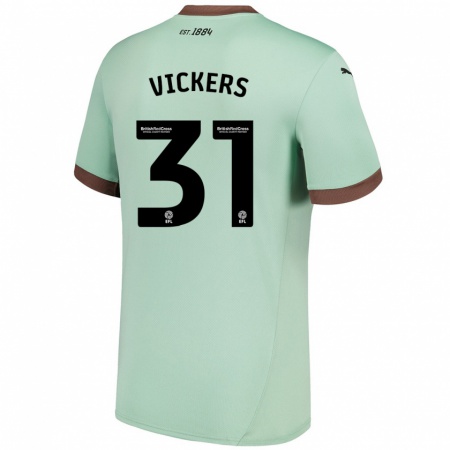 Kandiny Gyermek Josh Vickers #31 Halványzöld Idegenbeli Jersey 2024/25 Mez Póló Ing