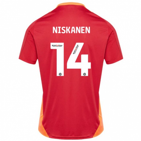 Kandiny Gyermek Ilmari Niskanen #14 Kék Törtfehér Idegenbeli Jersey 2024/25 Mez Póló Ing