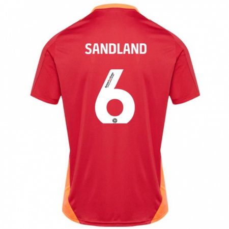 Kandiny Gyermek Jess Sandland #6 Kék Törtfehér Idegenbeli Jersey 2024/25 Mez Póló Ing