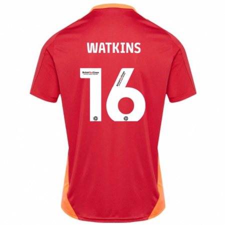 Kandiny Gyermek Zoe Watkins #16 Kék Törtfehér Idegenbeli Jersey 2024/25 Mez Póló Ing