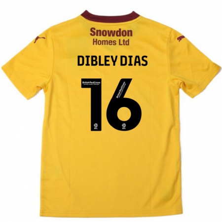 Kandiny Gyermek Matt Dibley-Dias #16 Narancssárga Burgundi Idegenbeli Jersey 2024/25 Mez Póló Ing