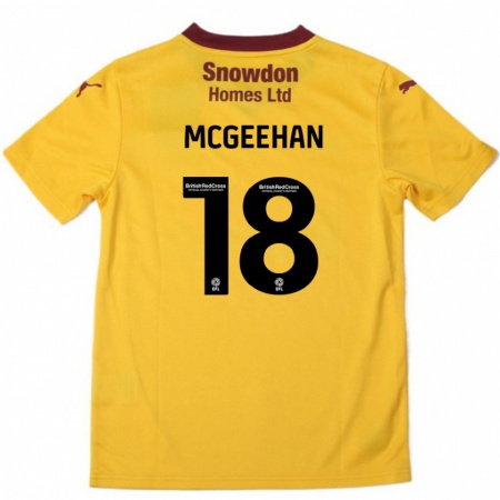 Kandiny Gyermek Cameron Mcgeehan #18 Narancssárga Burgundi Idegenbeli Jersey 2024/25 Mez Póló Ing