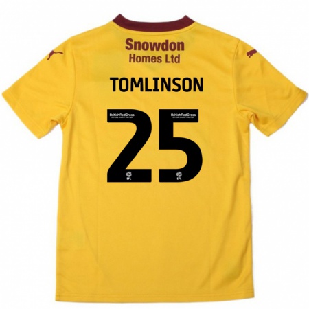 Kandiny Gyermek Josh Tomlinson #25 Narancssárga Burgundi Idegenbeli Jersey 2024/25 Mez Póló Ing