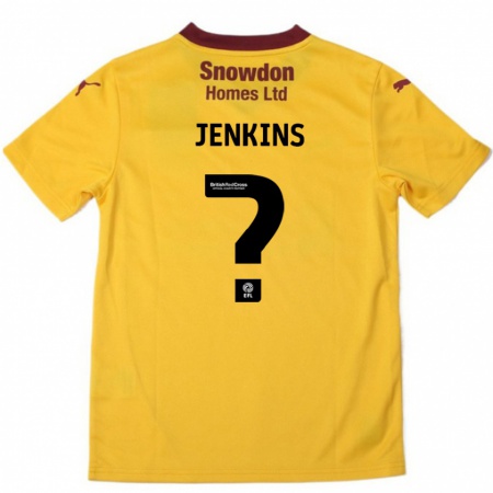 Kandiny Gyermek Leo Jenkins #0 Narancssárga Burgundi Idegenbeli Jersey 2024/25 Mez Póló Ing