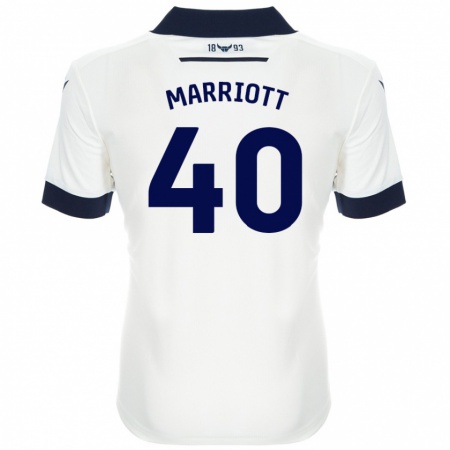 Kandiny Gyermek Monty Marriott #40 Fehér Sötétkék Idegenbeli Jersey 2024/25 Mez Póló Ing