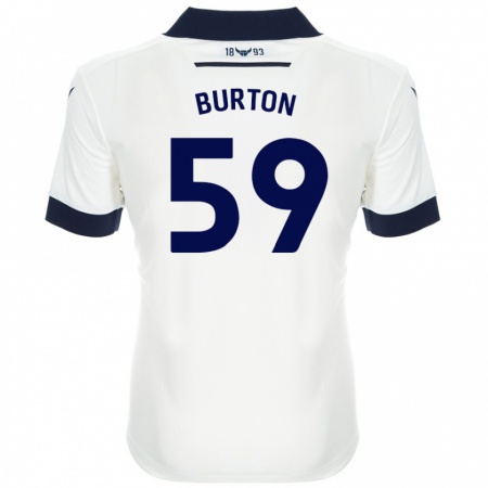 Kandiny Gyermek Kasway Burton #59 Fehér Sötétkék Idegenbeli Jersey 2024/25 Mez Póló Ing